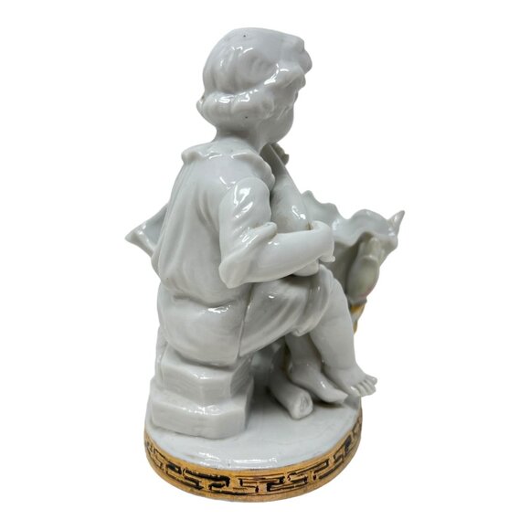 Arnat Creation Porcelain Sweetmeats Bowl Figurine White & Gilded #6977 READ - Picture 2 of 10